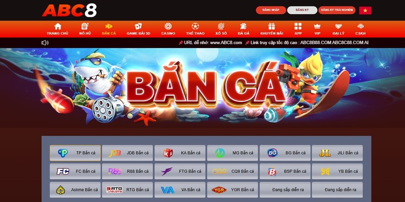 Bắn cá là sảnh game siêu đẳng cấp tại ABC8